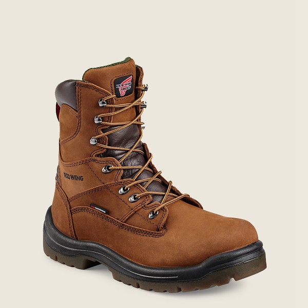 Red Wing Mens Work Boots - King Toe® - 8-inch Waterproof Soft Toe - Brown - HUN639048